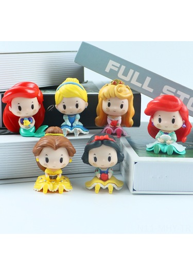 Monyee Pratik Ve Dayanıklı Plastik Prenses Figürleri - 8 Farklı Oturmuş Kraliçe Desenli Pasta Dekorasyonu Toplu Satış