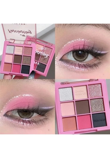 9 Renk Koyu Punk Dumanlı Göz Farı Paleti Gri Pembe Inci Mat Göz Farı Parlatıcı 15 01