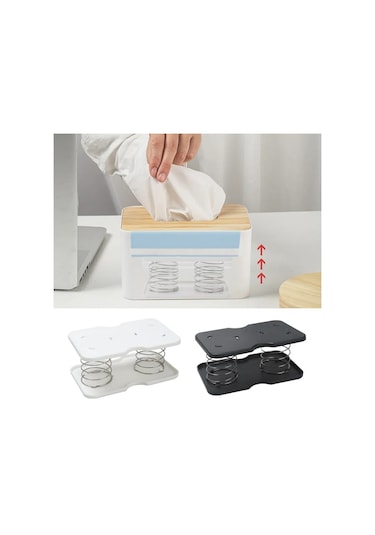 White-1pc Pratik Yaylı Mendil Kutusu Çift Yay İçerir Dayanıklı Ve Yüksek Elastikiyet Alt Kağıdı Kolayca Almanıza Yardımcı Olur