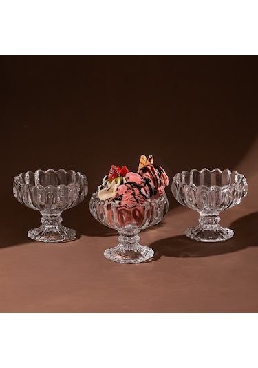 Porsima Mimoza Cam Kase Puding Tatlı Ve Dondurma Kasesi 6'lı Kase Çerez Seti Şeffaf