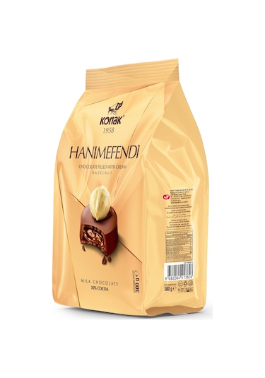 Konak Hanımefendi Fındık Parçacıklı Dolgulu Sütlü Çikolata 300 G