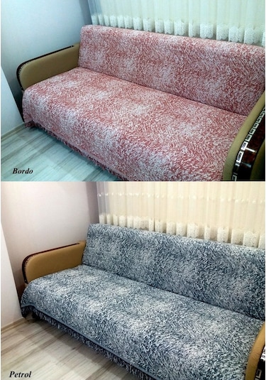 Pamuklu Kaymaz Ebruli Koltuk-Çekyat Örtüsü (13 Renk)