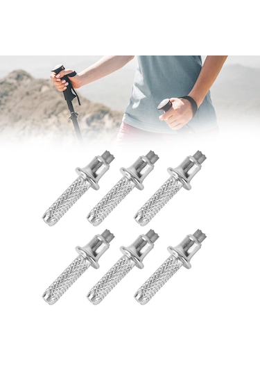 Dolıty 6x Yürüyüş Kutup Ucu Tırmanma Aksesuarları, Seyahat Gümüş