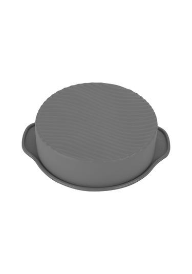 Ximistore9 9 İnç Yuvarlak Silikon Kek Kalıbı Gri - Yüksek Sıcaklık Dayanıklı, Kolay Çıkarım, Dalgalı Taban Deseni Gri
