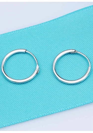 Takı Dükkanı Kadın Gümüş Halka Küpe Taşsız Menteşeli wsk01-t