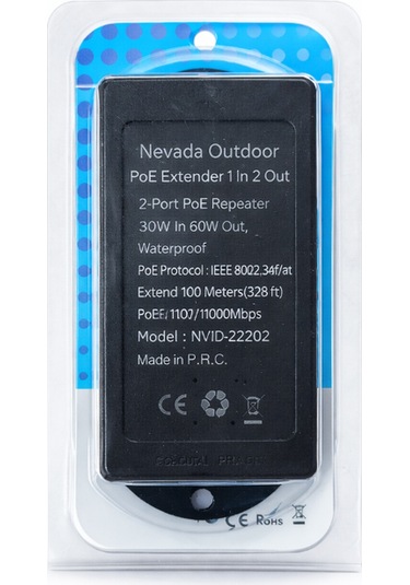 Nvd-2202 10/100/1000 1 In 2 100m Gigabit Poe Repeater Extender