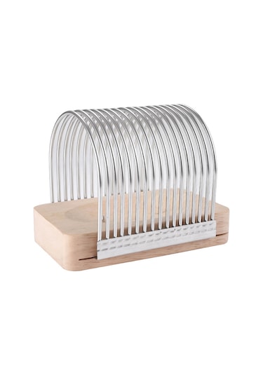 Neevoyu Ahşap Ve Paslanmaz Çelik Ekmek Dilimleyici, Evde Tam Dik Dilimler, Kırıntı Toplayıcı Tabak, Mutfak Ve Fırın Aracı Ahşap