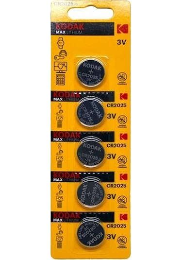 Kodak CR2025 Lityum Para pil - 5'li