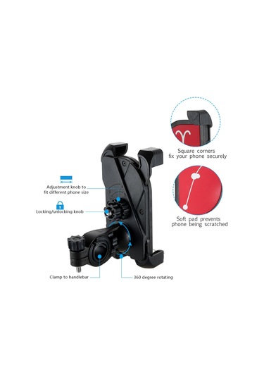 Geeksen Bisiklet Telefon Tutucusu, Konstalasyon Desenli, 360 Derece Döner, Ayarlanabilir Kollü, Leo Modeli Diğer