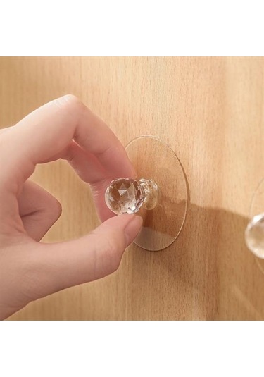 2 Adet Kristal Kendiliğinden Güçlü Yapışkanlı Kulp Askısı Tutma Kolu Altın - Krom