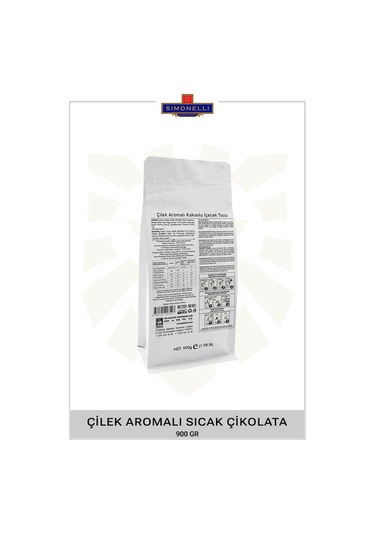 Simonelli Çilek Aromalı Sıcak Çikolata 900 G