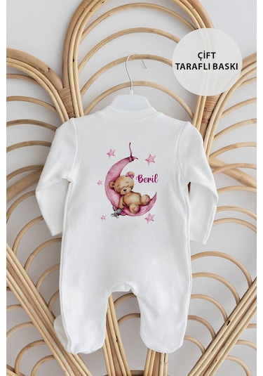 Lilabio %100 Organik Isme Özel Isimli 10lu Hastane Çıkışı Ayıcık Ekru