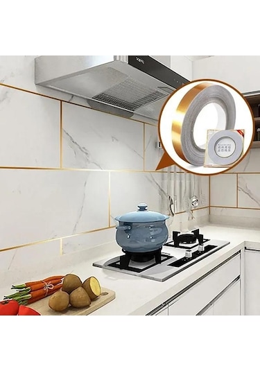 Gümüş 50 M/rulo Kendinden Yapışkanlı Zemini Çıkartmalar Su Geçirmez Duvar Boşluğu Sızdırmazlık Bandı Şerit Zemini Güzellik Dikiş Etiket 1cm Gümüş