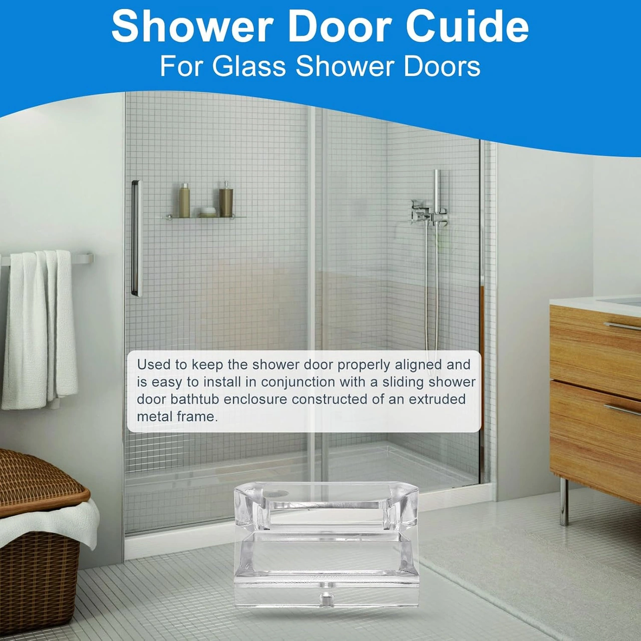 Dofolink 3/8 İnç Cam Kayar Duş Kapısı İçin Akrilik Şeffaf Alt Ray Rehberi - 2 Parça Vidalı Tamir Parçası Diğer