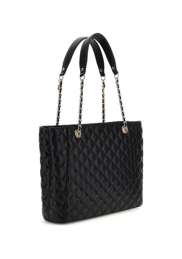 Kadın Zincir Askılı Kapitone Tote Çanta - Siyah Siyah