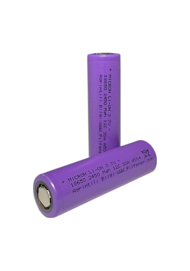 18650 3.7v Volt 2450 Mah 12c Lityum Şarj Edilebilir 10 Adet Pil Batarya