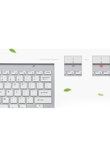 Homyl Mac Pc Dizüstü Için Mini Kablosuz Klavye Fare Gümüş