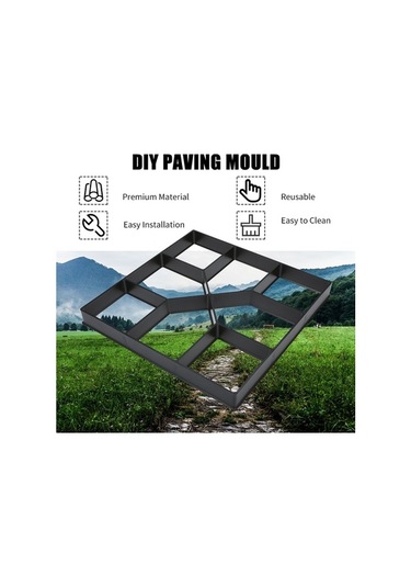 Ulzyvf Bahçe Döşeme Dıy, Taş Renkli Kare Kalıp, Reedark Malzeme - Abs Çok Renkli