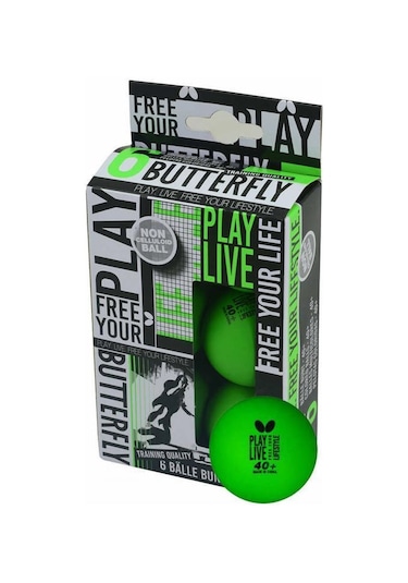 Butterfly Free Your Style 6'lı Masa Tenisi Topu Yeşil 85215
