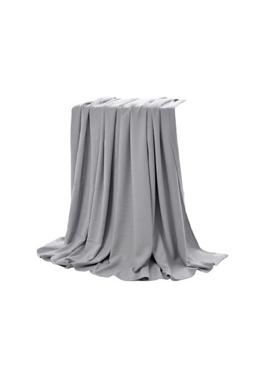Gri Yaz Buz Battaniyesi Yumuşak Doğal Bambu Elyaf Nefes Alabilir Isı Emme Vücut Sıcaklığını Düzenleyen S