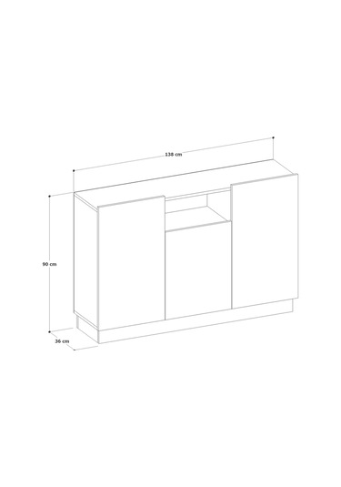 Detamob Lora Konsol, 140cm Beyaz/sonoma & Karbon Gri/sonoma Beyaz