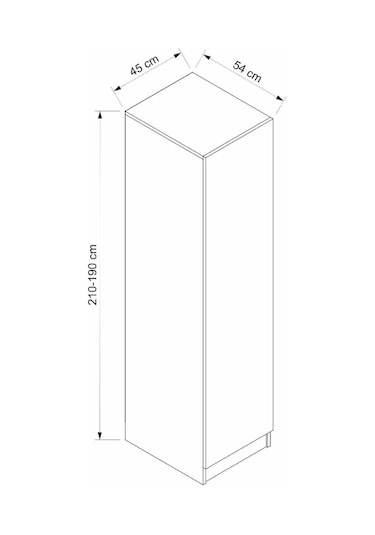 Minar Kale 1 Kapaklı Dolap Antrasit - Eskitme Beyaz 210cm