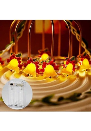 Dancemonkey 5 M 50 Işıklar Noel Ağacı Dekorasyon Işık Dize Noel Çan Şenlikli Atmosfer Işık Dize Akülü, Renkli Led Çok Renkli