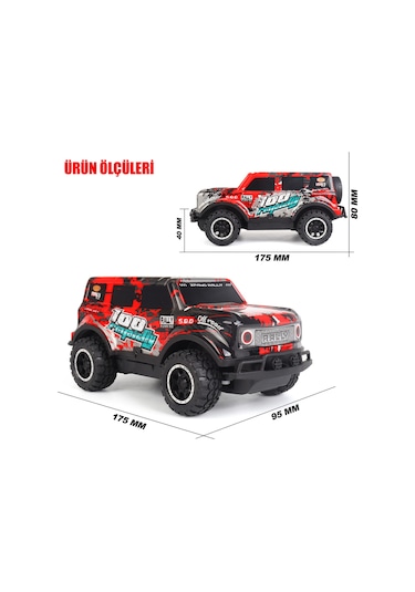 Full Fonksiyon Led Işıklı Gövde 1:24 Off Road Şarjlı Uzaktan Kumandalı Yarış Arabası - Kırmızı