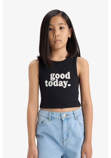 Defacto Kız Çocuk Bisiklet Yaka Baskılı Atlet C4717a825smnv263 Lacivert