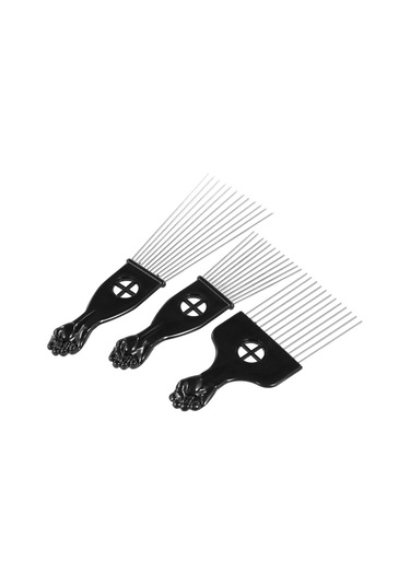 Mufunye Saç Şekillendirme Seti - 3'lü Metal Afro Tarak, Kıvırcık Saçlar İçin