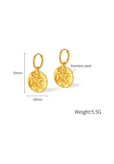 Sones Opk Ge915 1 Çift Paslanmaz Çelik Gül Şekilli Küpe