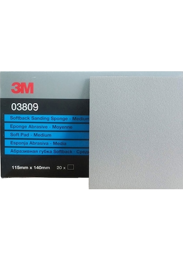 3M 3809 Tabaka Sünger Zımpara Fine 115X140Mm 1 Paket 20 Adet