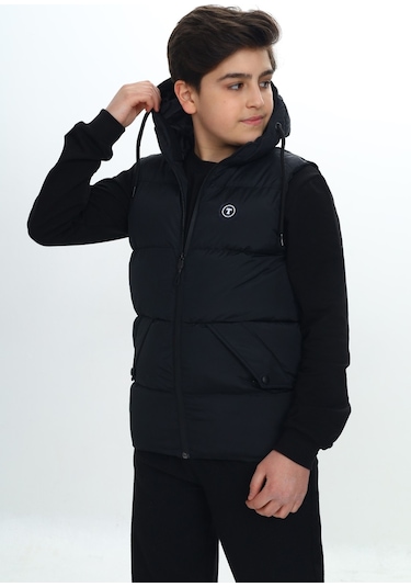 14093 Toontoy Erkek Çocuk Göğsü Armalı Şişme Yelek 14093 Siyah