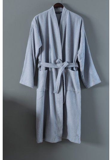 Nicola Kimono %100 Pamuk Erkek Bornoz - Mavi 8682116238229 Mavi