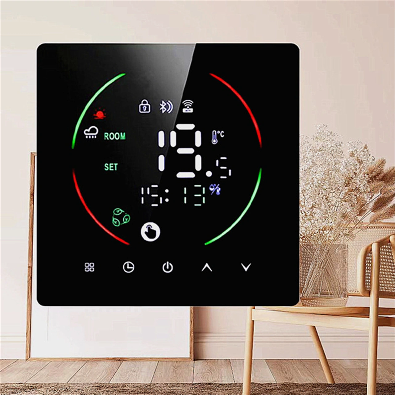 Dofolink East2-16a Siyah Akıllı Isıtma Termostati, Wıfı İle Uzaktan Kontrol, Nem Ve Hava Durumu Göstergeli, 16a Elektrikli Yeraltı Isıtma İçin