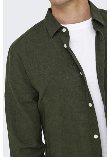 Only & Sons Erkek Gömlek 22012321 Koyu Haki Koyu Haki