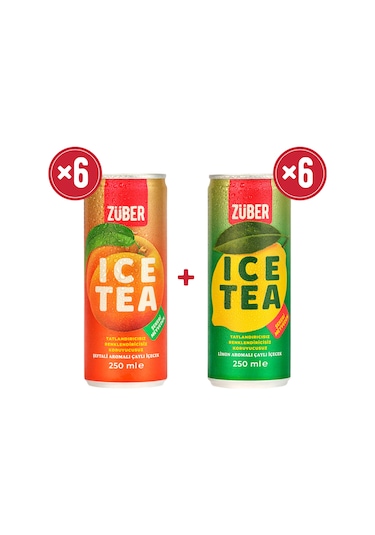 Züber Ice Tea Limon & Şeftali 12 x 250 ML
