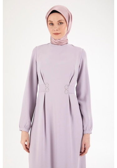 Armine Trend Belden Halka Desenli Elbise-lila 25yt926 Lila Armine Trend Belden Halka Desenli Elbise-lila 25yt926 Lila