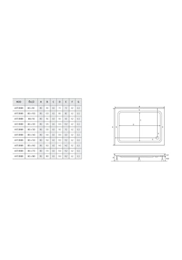 Shower 80X100 Dikdörtgen Duş Teknesi