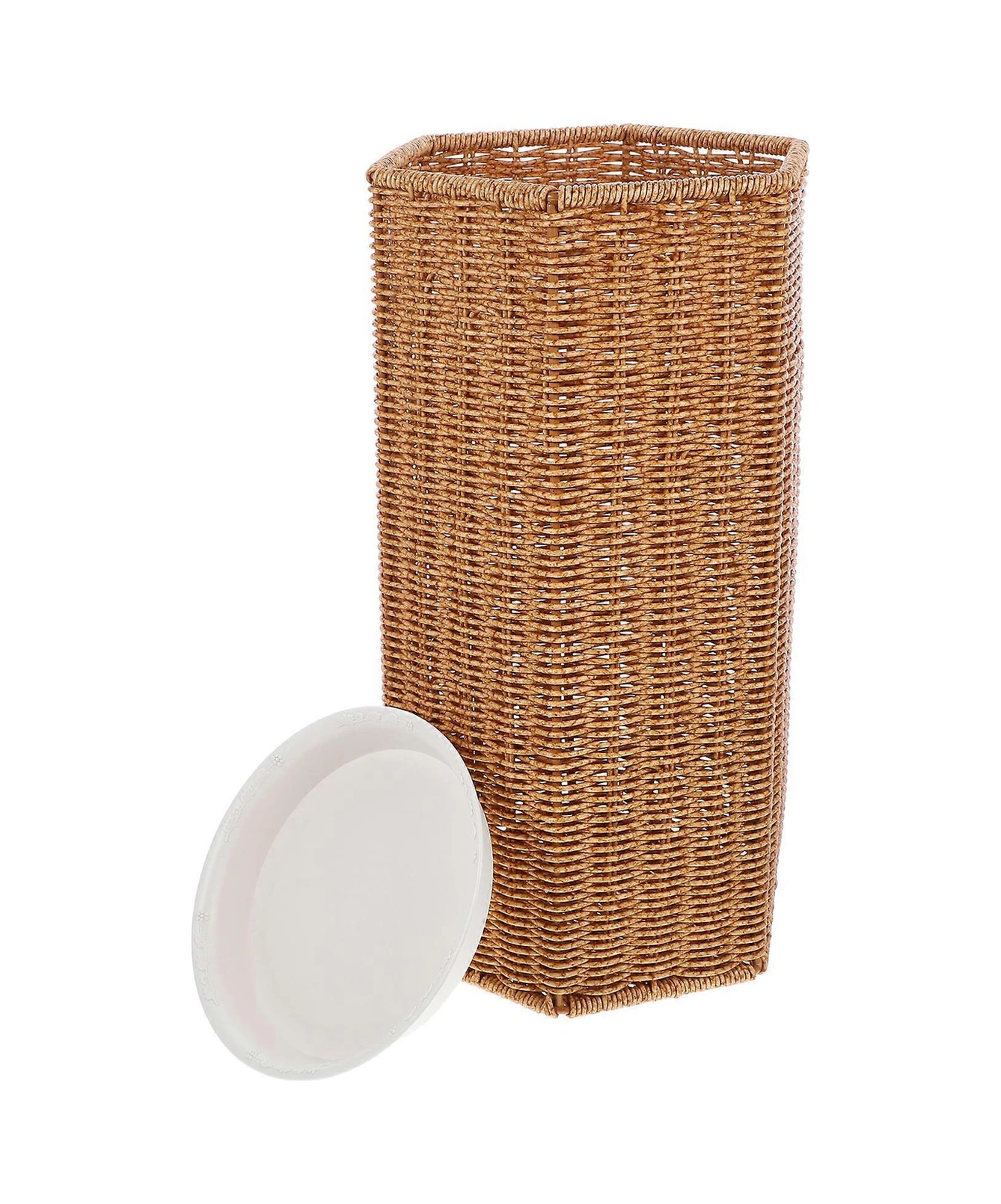 Rustik Şemsiye Standı Dokuma Şemsiye Tutucu Giriş Depolama Kabı Kahverengi 39.50x21.00x19.00cm Şemsiye Depolama 1 Paket Çok Renkli