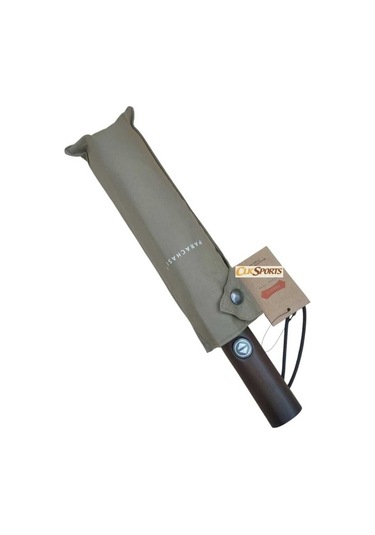 Tam Otomatik Ahşap Saplı Çıtçıtlı Kılıflı Şemsiye - Bej Genel