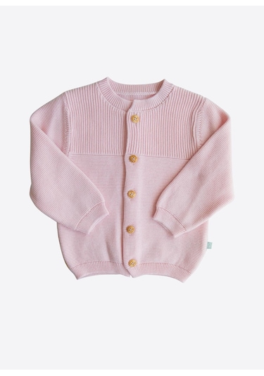 Organik Rosy Triko Hırka Pembe Pembe