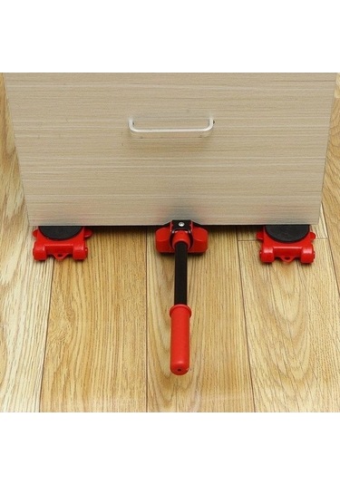 Pazly 5 Adet Sarı Mobilya Taşıyıcı 4 Mobil Silindir + 1 Tekerlek Çubuk Ev Taşıma Aracı Sarı