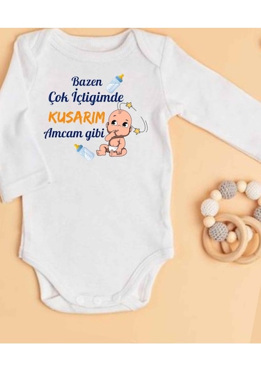 Lupi İsimli Zıbın Yazılı Bebek Zıbın Somon-koyu Mavi Beyaz