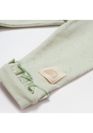 Biorganic Tiny Birds Patiksiz Bebek Pantolonu 57876 Ekru - Yeşil
