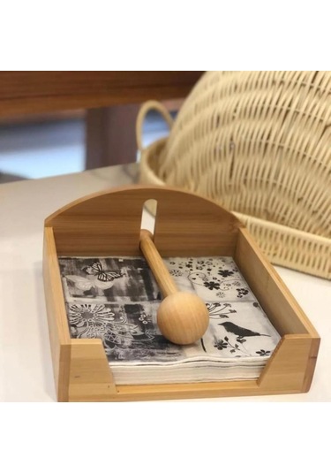 Mien Dayanıklı Bambu Peçetelik 7b15b Ahşap
