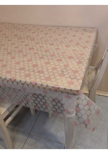 Ithal Pvc Muşamba - Desenli Silinebilir Masa Örtüsü 07iz07 Pembe