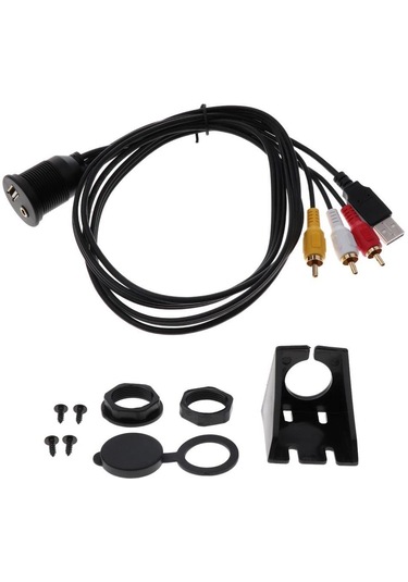 4825 Usb 2rca 3.5mm Aux Araç İçi Kontrol Paneli Uzatma Ek Kablosu