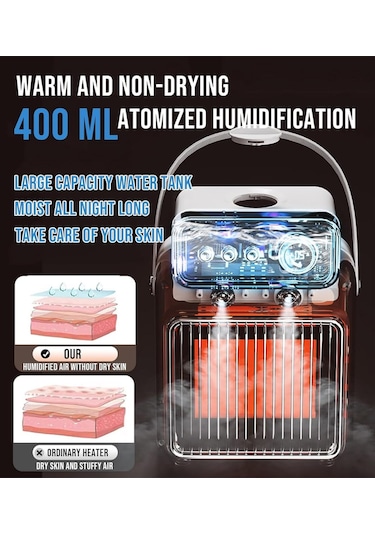 Dekoratif Şömine Görünümlü Fanlı Isıtıcı & Hava Nemlendirici Stil + Konfor Bir Arada