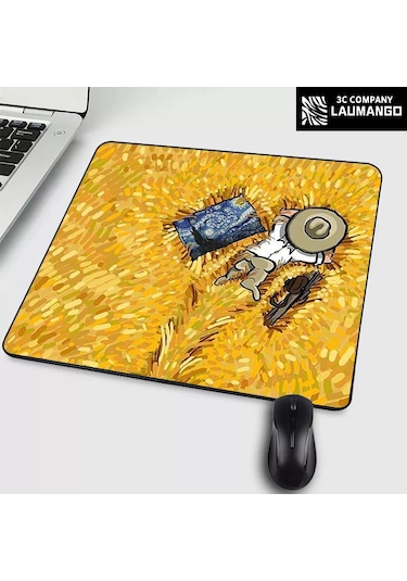 Küçük Mouse Pad Karikatür Van Gogh İllüstrasyon Pc Oyuncu Dolabı Klavye Masa Matı Bilgisayar Oyun Aksesuarları Mousepad Anime Matları Zy003225 18x22cm